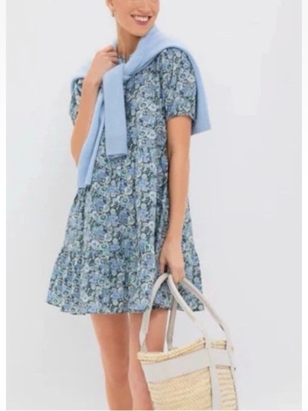 Tuckernuck Hyacinth House Blue Floral Tiered Dress